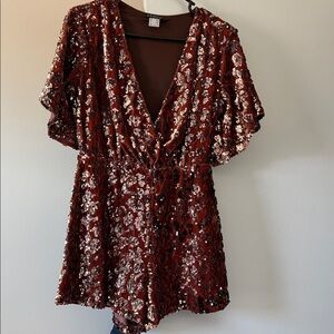 VENUS Shimmering Brown Sequin romper xs